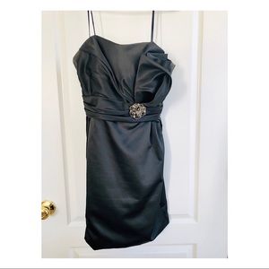 LOVE Black Strapless Fancy Cocktail Dress